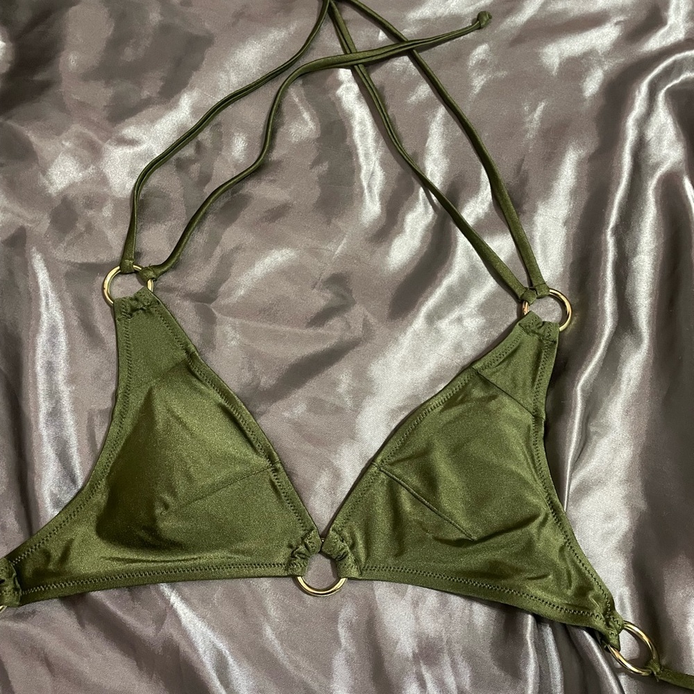 Olive green padded bikini top